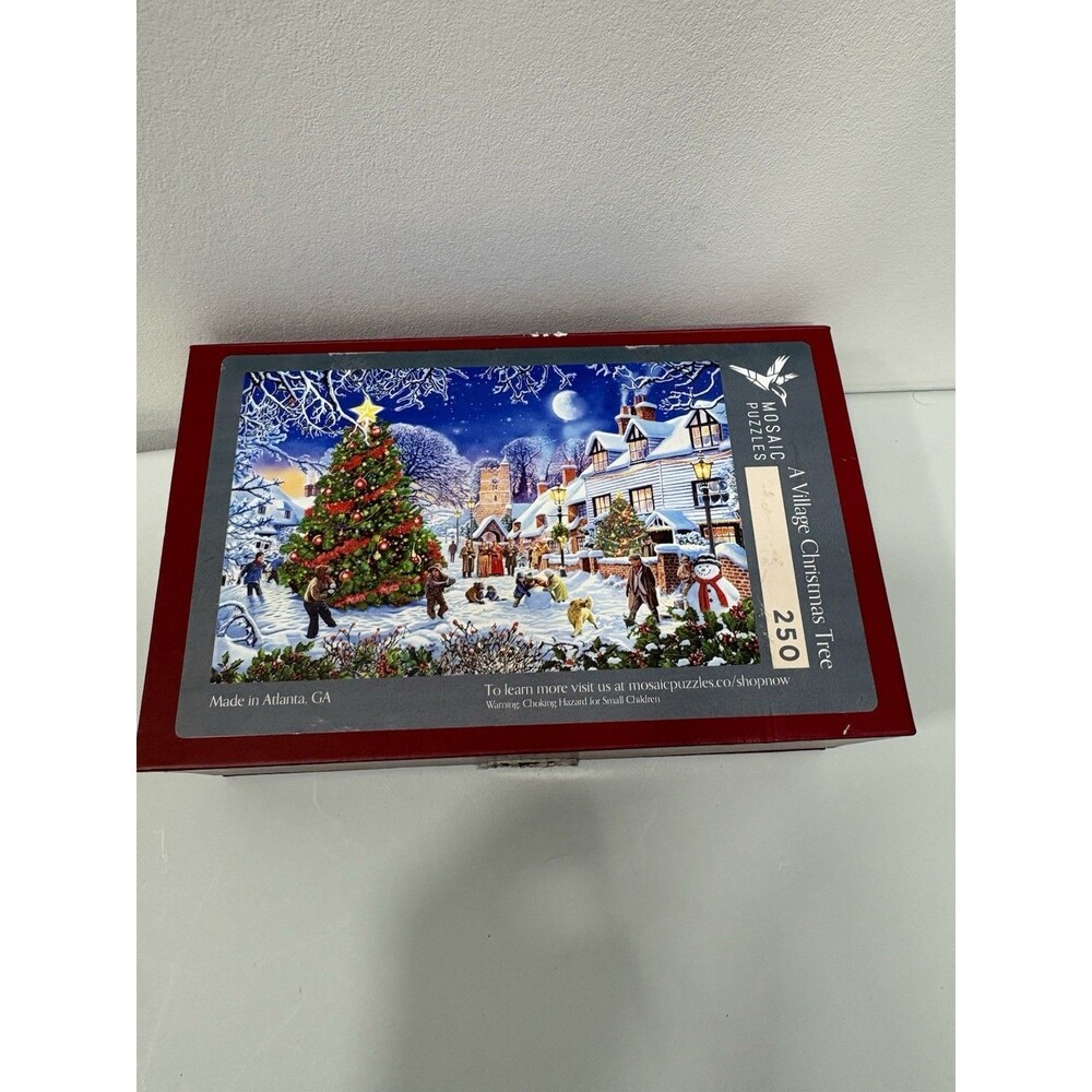 Mosaic Wooden Jigsaw Puzzle "A Village Christmas Tree " - 250 pieces, complete